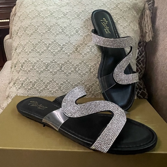 New Thalia Sodi rhinestone flat slides sandals sz 7 $60 Bianca - Picture 3 of 6